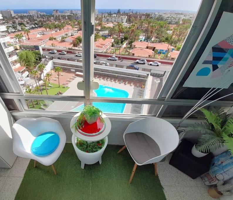 Traumhafte Wohnung Mit Panoramablick Und Pool Playa del Inglés Exterior foto