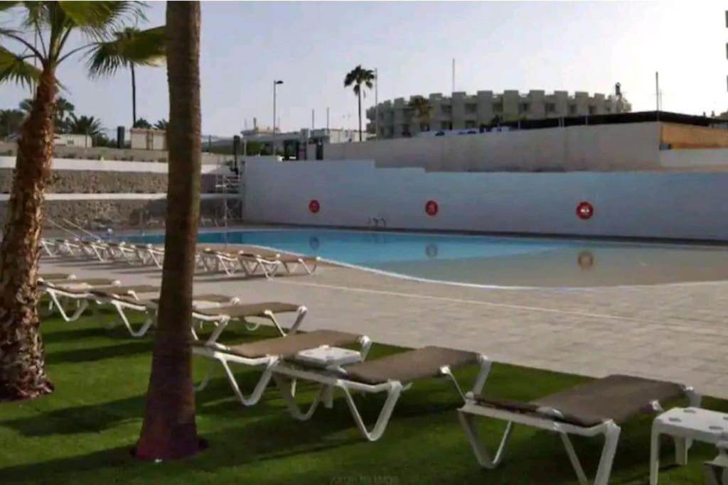 Traumhafte Wohnung Mit Panoramablick Und Pool Playa del Inglés Exterior foto